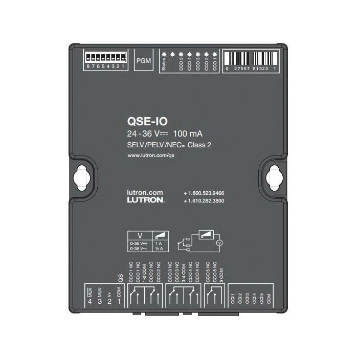 Lutron GRAFIK Eye Qs QSEIO Control Interface, 24 to 36 VDC, 100 mA